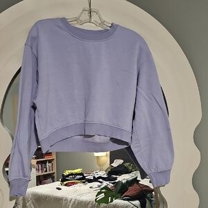 Lavender Cropped Sweatshirt